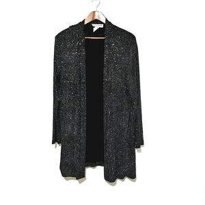 Ronni Nicole by Ouida Cardigan Vintage Multi Sparkle dots Black Women's Size 14